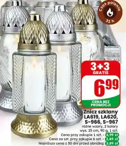 Dino Znicz szklany la619, la620, s-966, s-967 oferta