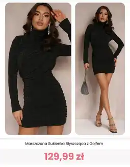 Renee Marszczona Sukienka Błyszcząca z Golfem oferta