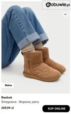 Śniegowce Reebok brązowy jasny