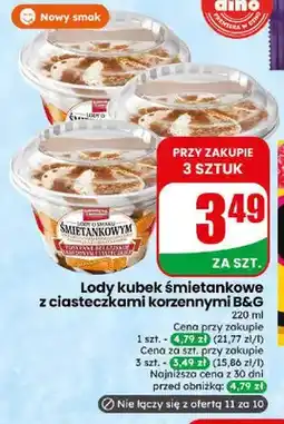 Dino Lody kubek śmietankowe z ciasteczkami korzennymi B & G oferta