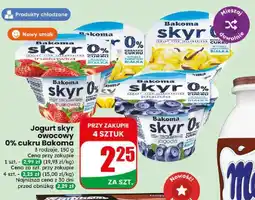 Dino Jogurt skyr owocowy cukru truskawka Bakoma 0% oferta