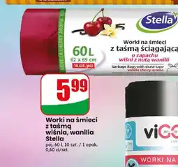 Dino Worki na śmieci 60 l z taśmą wiśnia wanilia Stella oferta