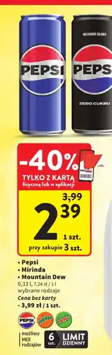 Intermarche Pepsi • Mirinda • Mountain Dew oferta