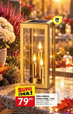 Twój Market Znicz solarny świeca złota 25 cm oferta