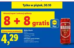 Lidl Piwo Warka Classic oferta