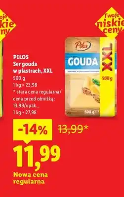 Lidl Ser gouda w plastrach XXL Pilos oferta