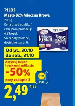 Lidl Masło Mleczna Krowa Pilos 82% oferta