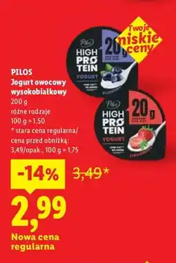 Lidl Jogurt owocowy wysokobiałkowy Pilos oferta