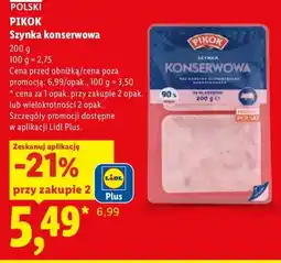Lidl Szynka konserwowa Pikok oferta