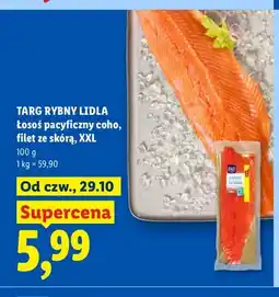 Lidl Łosoś pacyficzny coho filet ze skórą XXL Targ Rybny Lidla oferta