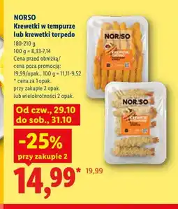 Lidl Krewetki torpedo Norso oferta