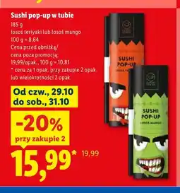 Lidl Sushi pop-up w tubie łosoś teriyaki Sushi Tokyo oferta