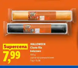 Lidl Ciasto filo kolorowe czarne Halloween oferta