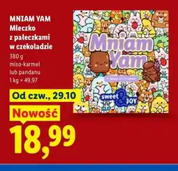 Lidl Mleczko z pałeczkami w czekoladzie miso-karmel Mniam Yam oferta