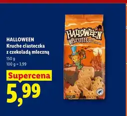 Lidl Kruche ciasteczka z czekoladą mleczną Halloween oferta