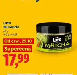 Lidl BIO matcha Loyd oferta