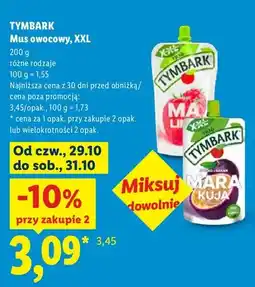 Lidl Mus owocowy XXL Tymbark oferta