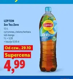 Lidl Ice Tea Zero cytrynowa Lipton oferta
