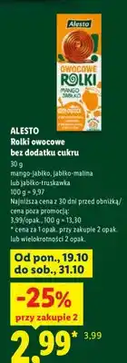 Lidl Rolki owocowe bez dodatku cukru mango-jabłko Alesto oferta