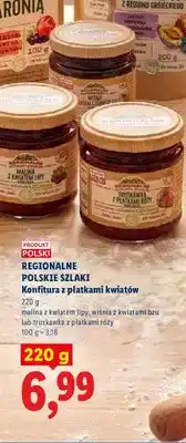 Lidl Konfitura z płatkami kwiatów malina z kwiatem lipy Regionalne Polskie Szlaki oferta