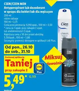Lidl Dezodorant w sprayu dla kobiet Cien Classic oferta