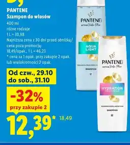 Lidl Szampon do włosów Aqua Light Pantene oferta