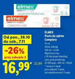 Lidl Pasta do zębów Complete Elmex oferta