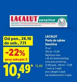Lidl Pasta do zębów Sensitive Lacalut oferta