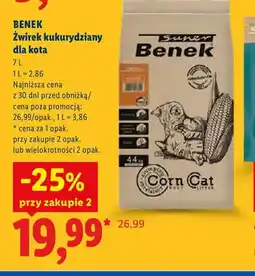 Lidl Żwirek kukurydziany dla kota Benek oferta