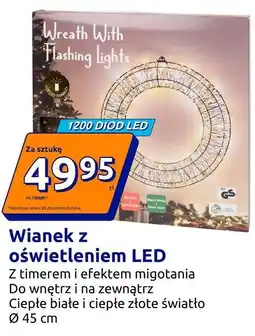 Action Wianek z oświetleniem LED 1200 diod LED Ø 45 cm oferta