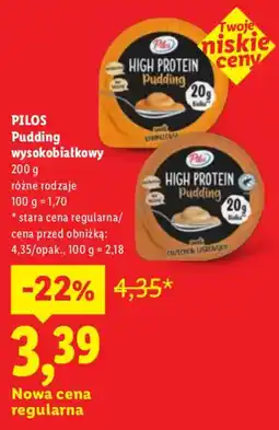 Lidl PILOS Pudding wysokobiałkowy oferta