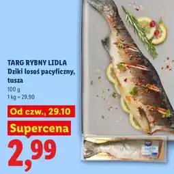 Lidl Targ rybny lidla dziki łosoś pacyficzny, tusza oferta