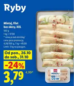 Lidl Mintaj, filet bez skóry, XXL oferta