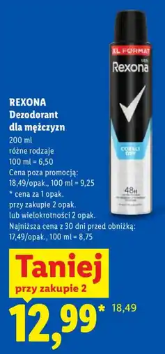 Lidl Rexona Dezodorant dla mężczyzn oferta