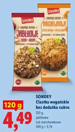 Lidl Sondey Ciastka wegańskie bez dodatku cukru oferta