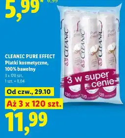 Lidl Cleanic Pure Effect Płatki kosmetyczne, 100% bawełny oferta