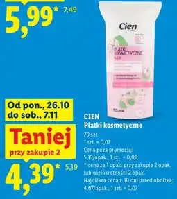 Lidl Cien Płatki kosmetyczne oferta