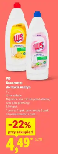 Lidl W5 Koncentrat do mycia naczyń oferta