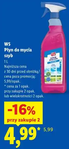 Lidl W5 Płyn do mycia szyb oferta