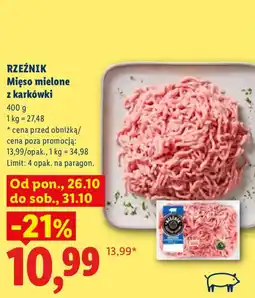 Lidl Rzeźnik Mięso mielone z karkówki oferta