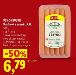 Lidl Pikok Pure Parówki z szynki, XXL oferta