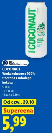 Lidl Woda kokosowa 100% tłoczona z młodego kokosa oferta