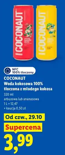 Lidl COCONAUT Woda kokosowa 100% tłoczona z młodego kokosa oferta