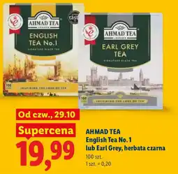 Lidl AHMAD TEA English Tea No. 1 lub Earl Grey, herbata czarna oferta