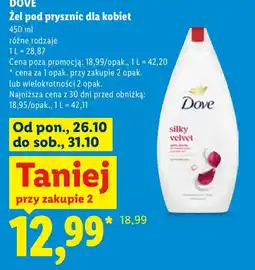 Lidl Żel pod prysznic dla kobiet Dove oferta