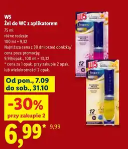 Lidl W5 Żel do WC z aplikatorem oferta