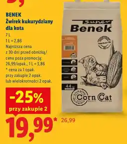 Lidl Żwirek kukurydziany dla kota Benek oferta