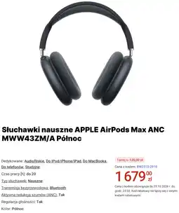 Media Expert Słuchawki nauszne APPLE AirPods Max ANC MWW43ZM/A Północ oferta