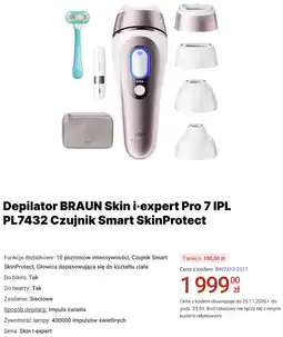 Media Expert Depilator BRAUN Skin i·expert Pro 7 IPL PL7432 Czujnik Smart SkinProtect oferta