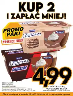 Kupiec Deser mleczny Fantasia Snickers 2-pak oferta